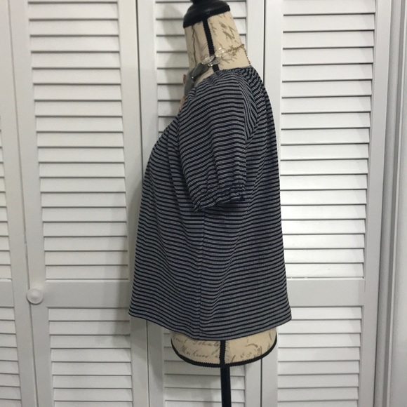 Madewell Stripe Navy Blouse (S,M,L) - Picture 3 of 5